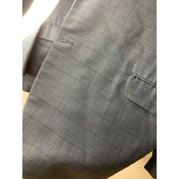Mens 60s Vintage Sport Coat Blazer Plaid Size 44 Blue Rough Riders CA USA 5446 - Picture 10 of 10
